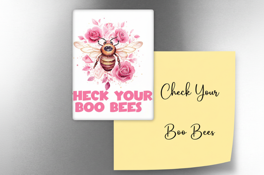 Check Your Boo Bees Glass Fridge Magnet – Fun Bee Gift
