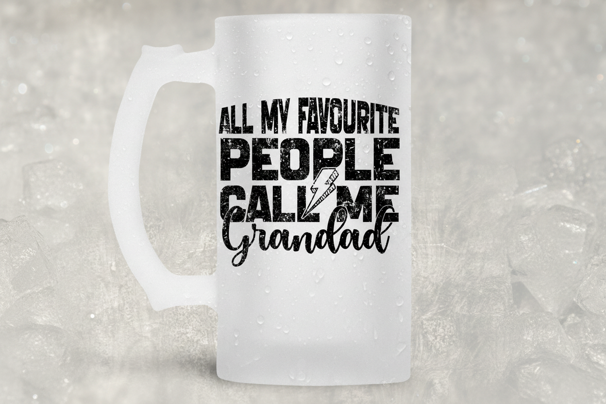 All My Favourite People Call Me Grandad Frosted Beer Tankard