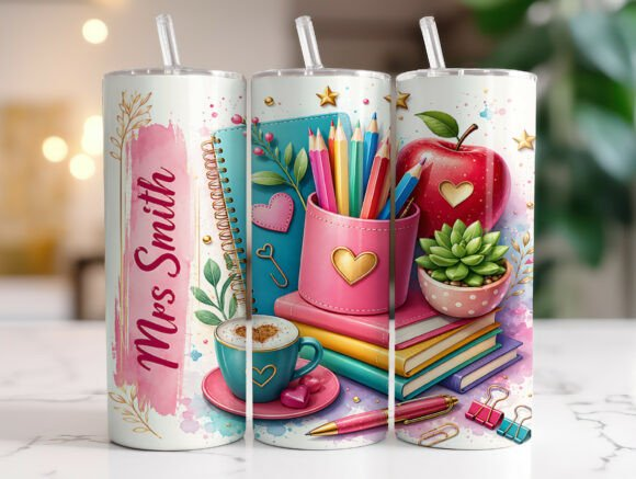 Personalised Teacher Tumbler – 20oz Skinny Tumbler Gift