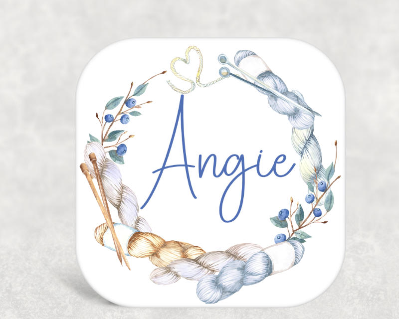 Personalised Knitting MDF Coaster
