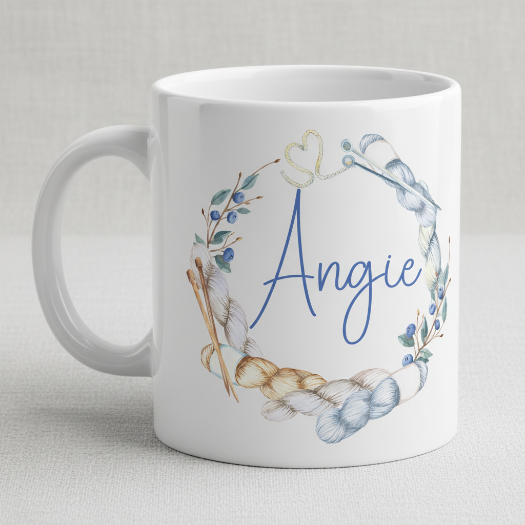 Personalised Knitting 11oz Ceramic Mug