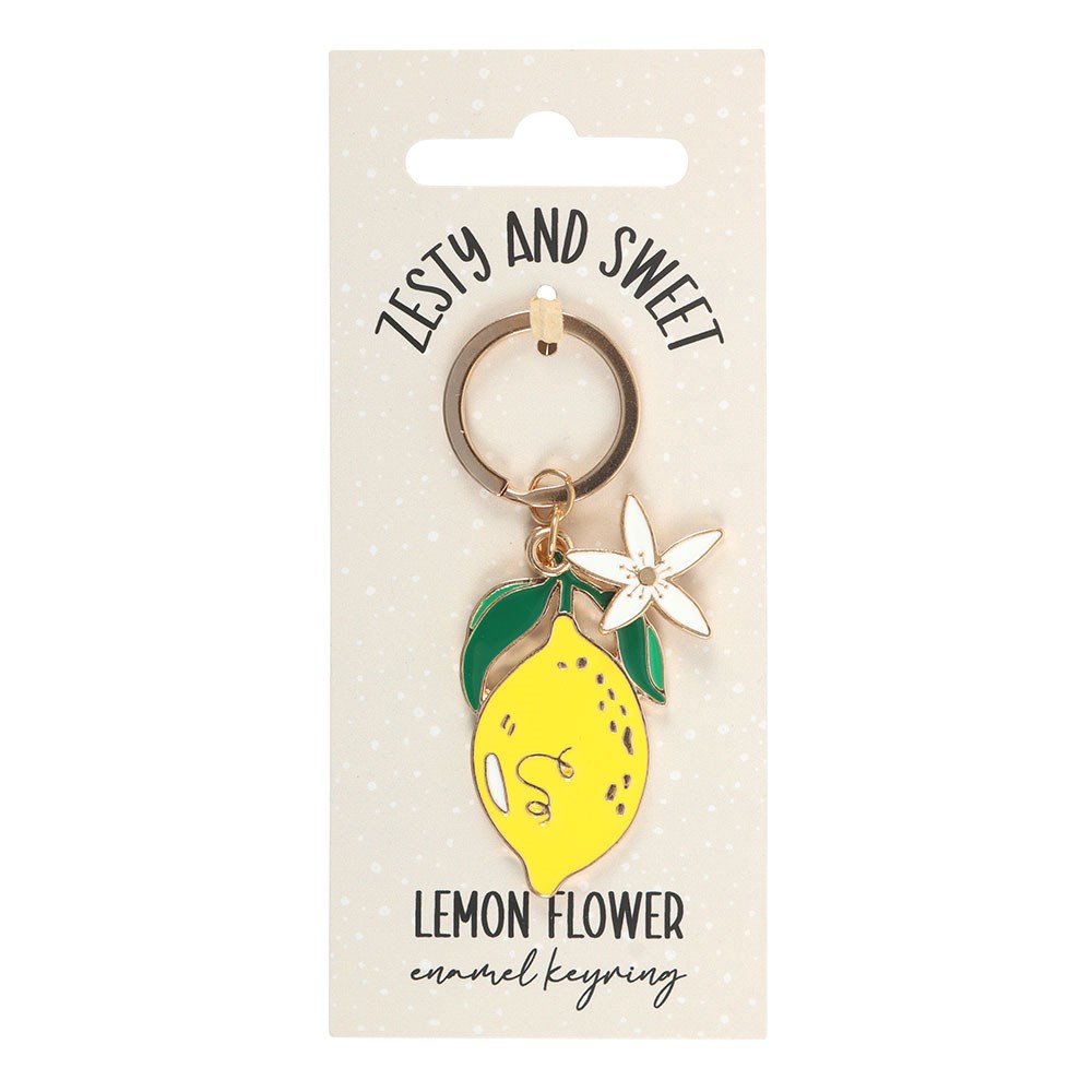 Lemon Flower Enamel Keyring