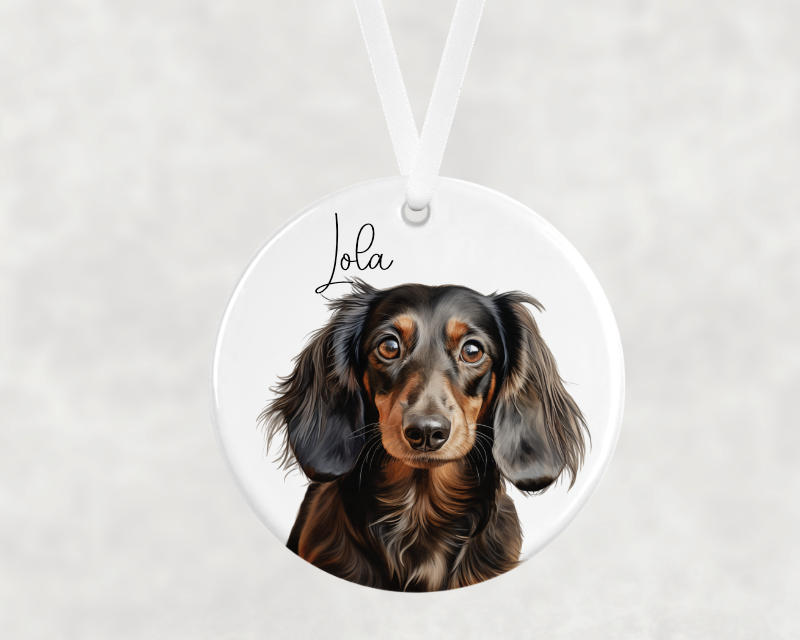 Dachshund Long Hair Hanging Ornament