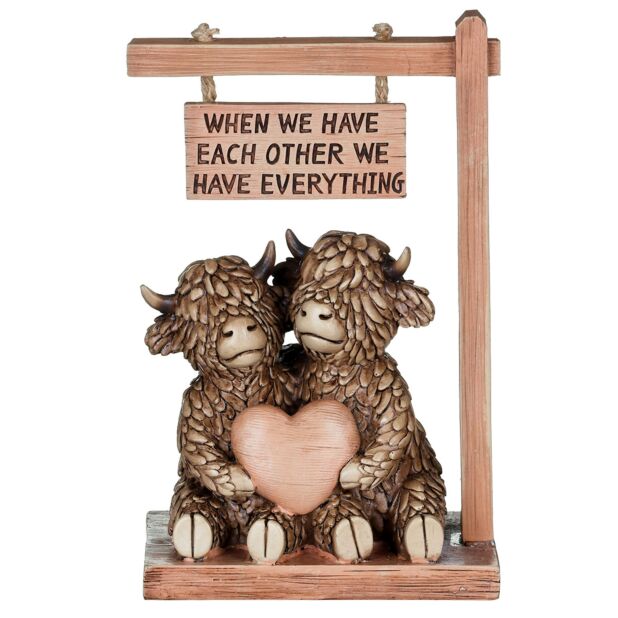 Hughie Highland Cow 'We Have Each Other' Ornament