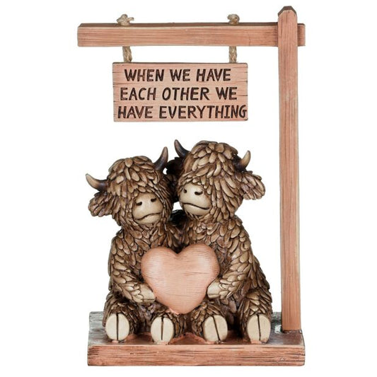 Hughie Highland Cow 'We Have Each Other' Ornament