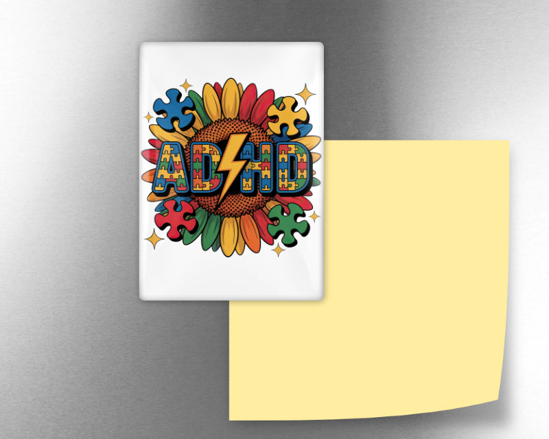 ADHD Sunflower Puzzle Fridge Magnet – Neurospicy Celebration Gift