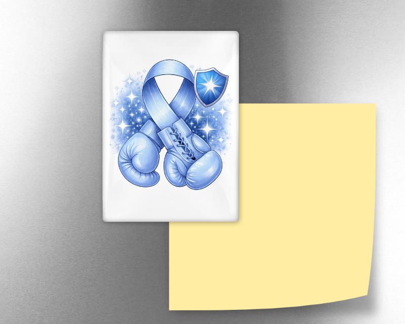 Blue Ribbon Boxing Gloves Glass Fridge Magnet – Meaningful Gift for Him