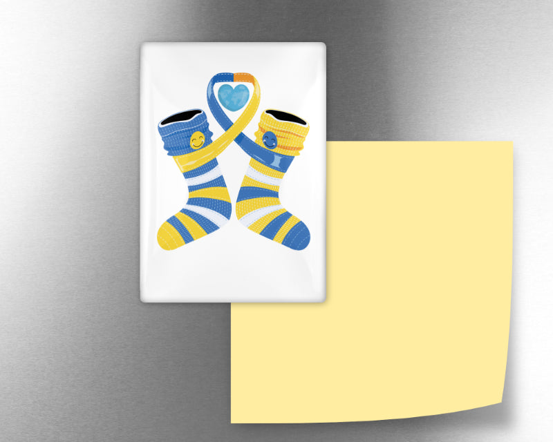 Socks Ribbon Heart Fridge Magnet – Extra Chromosome Celebration Gift