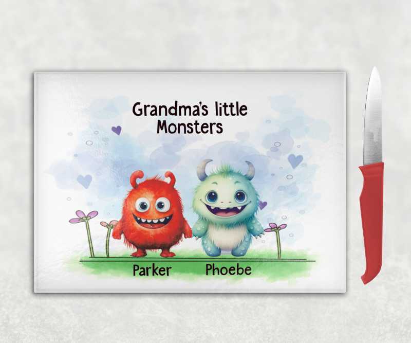 Grandma's Little Monsters Personalised Chopping Board