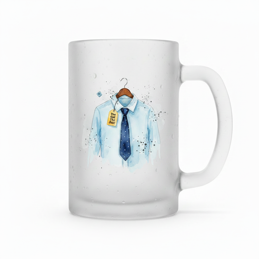 New Job Frosted Glass Tankard