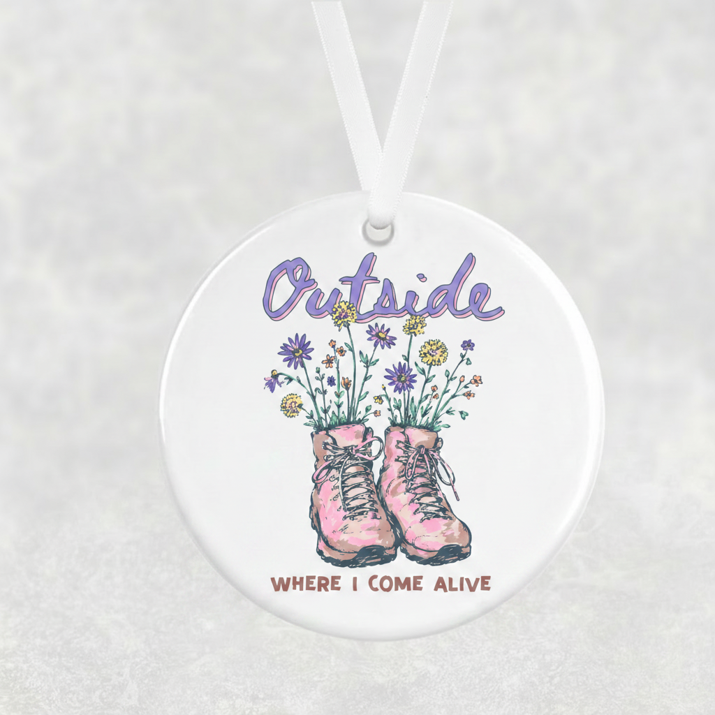 Outside Where I Come Alive Hiking Ornament