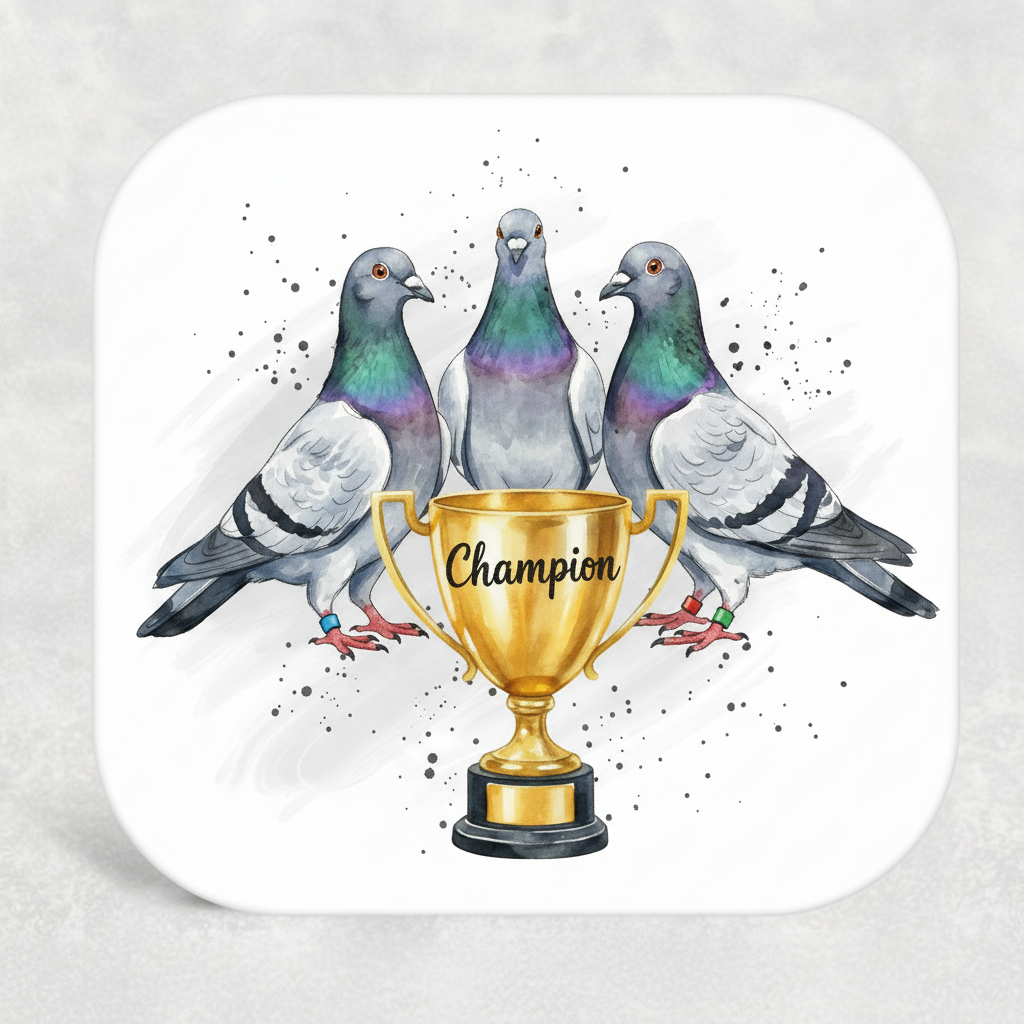 Pigeon Fancier Champion Trophy Coaster