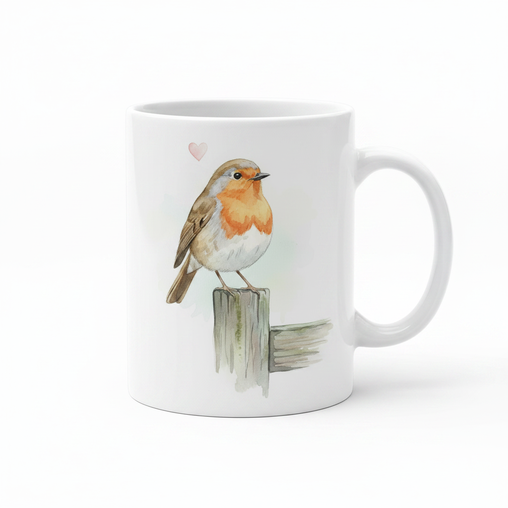 Thinking of You – Robin & Heart Sympathy Mug