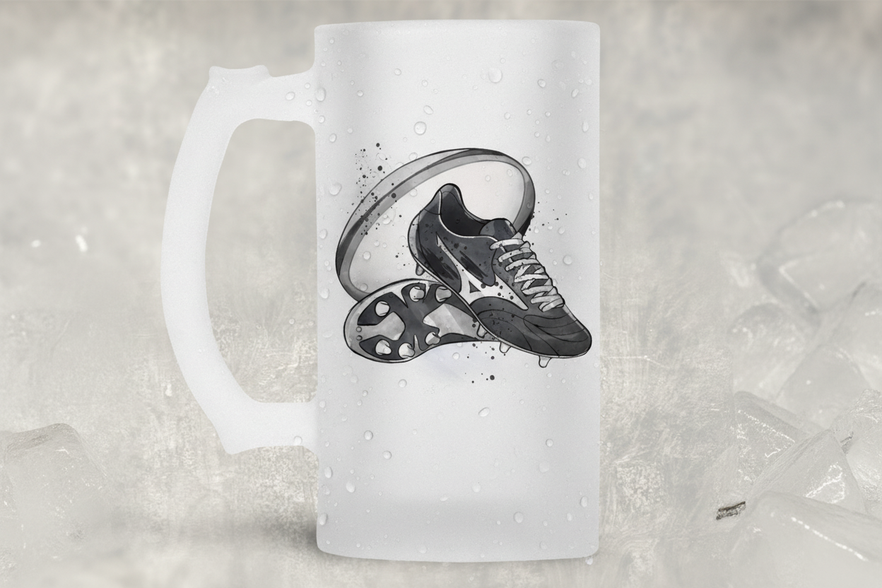 Rugby Frosted Beer Tankard