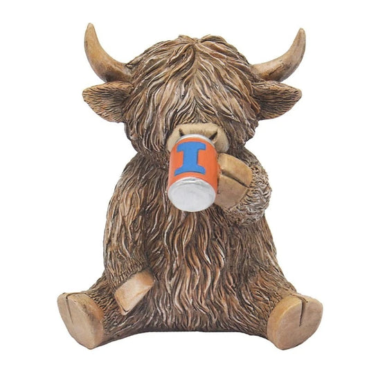 Highland Cow Drinking Iron Brew Ornament
