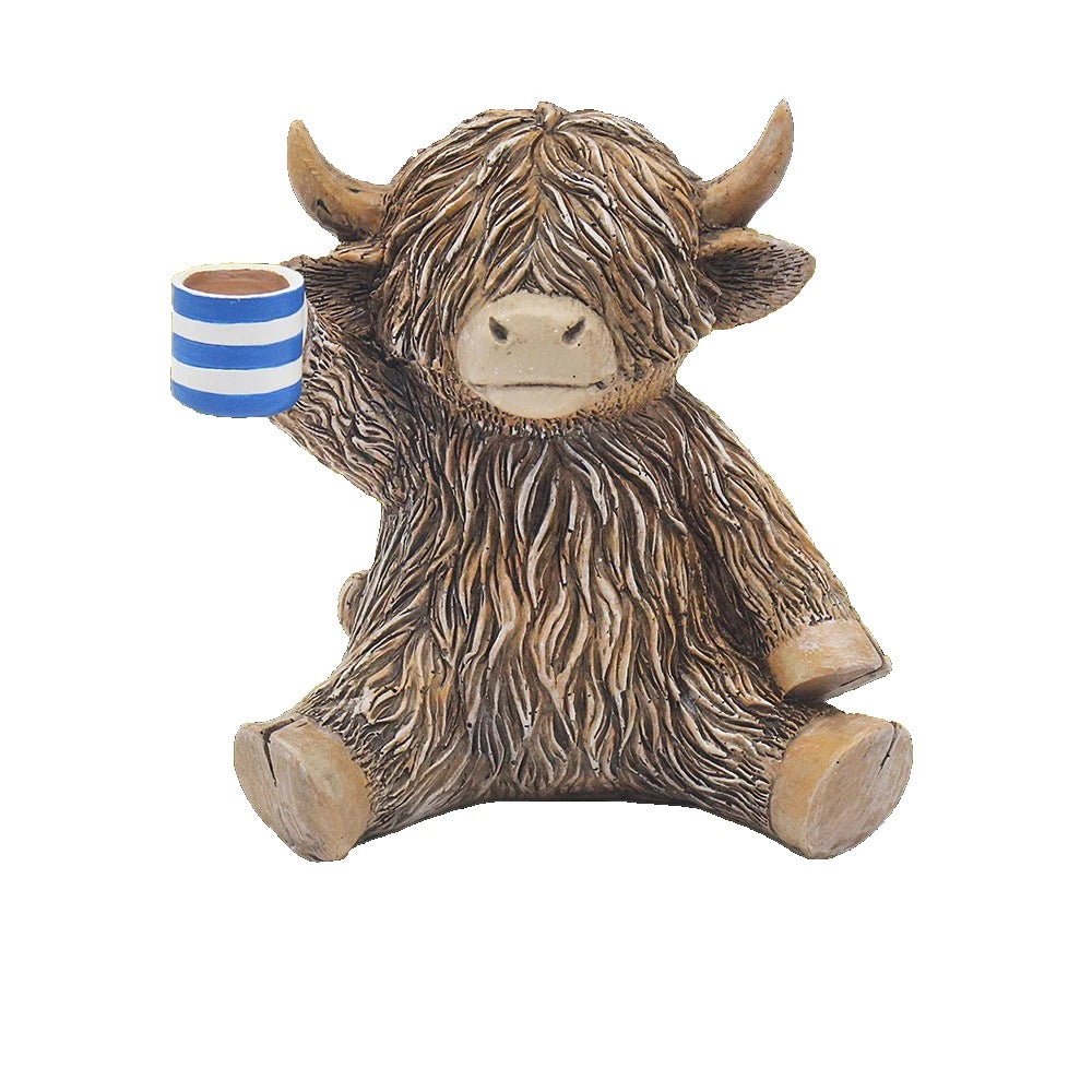 Brew Happy Highland Cow Cuppa Tea Ornament