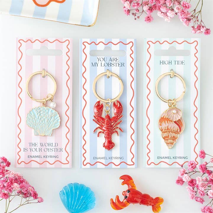 The World is Your Oyster Beachy Coastal Keyring