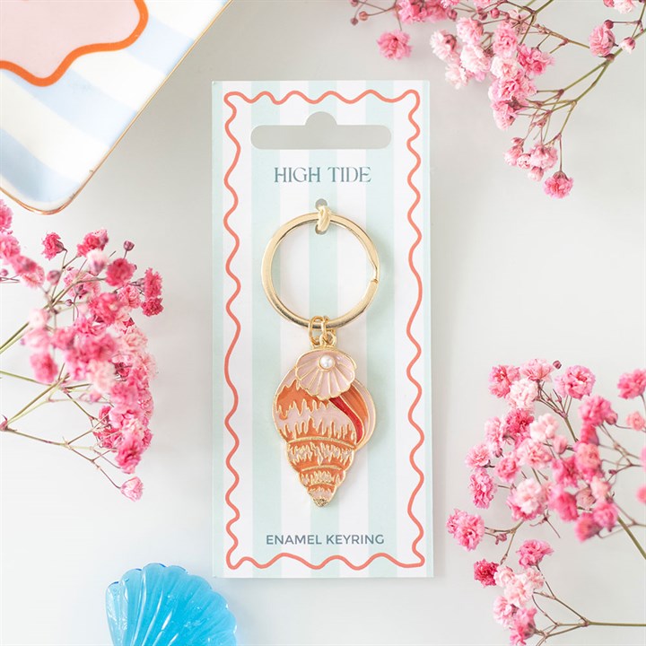 High Tide Shell Enamel Keyring