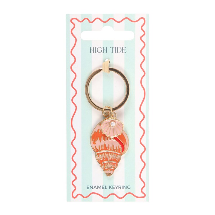 High Tide Shell Enamel Keyring