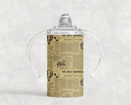 Adult Sippy Cup — Vintage Newspaper