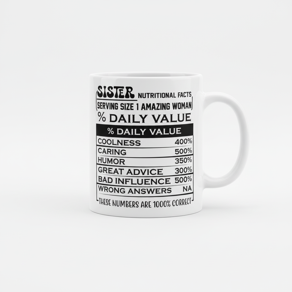 Sister Nutritional Facts Mug