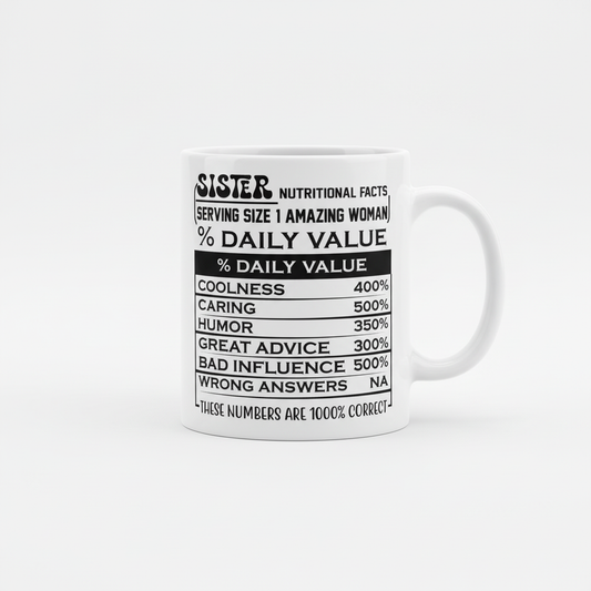 Sister Nutritional Facts Mug