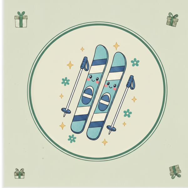 Skiing Kawaii Tile