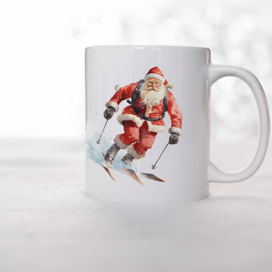 Skiing Santa Mug