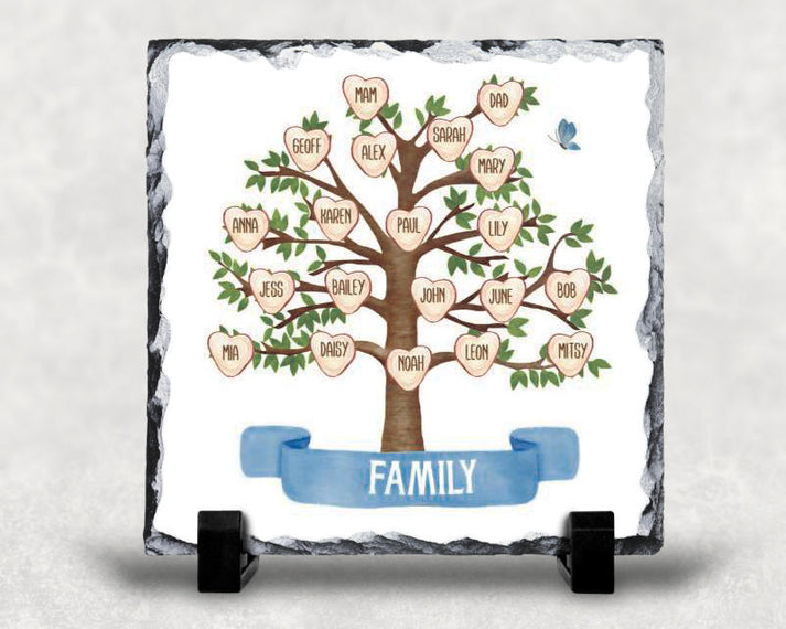 Family Tree Personalised Slate | Custom Names Gift | Pepper Place