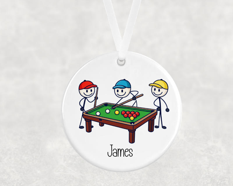 Snooker Gifts Personalised Ornament