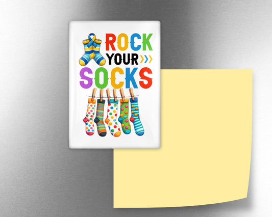 Rock Your Socks Magnet – Extra Chromosome Celebration Gift