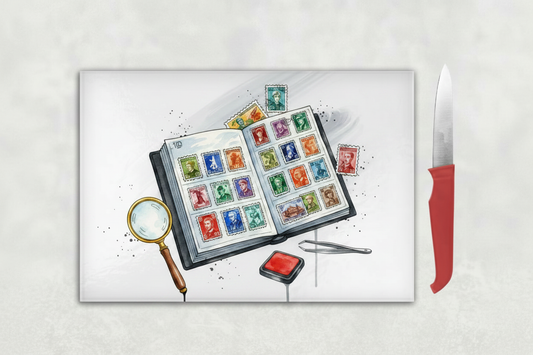 Stamp Collecting Chopping Board