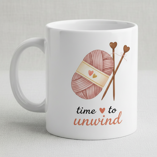 Time to Unwind Knitting Mug