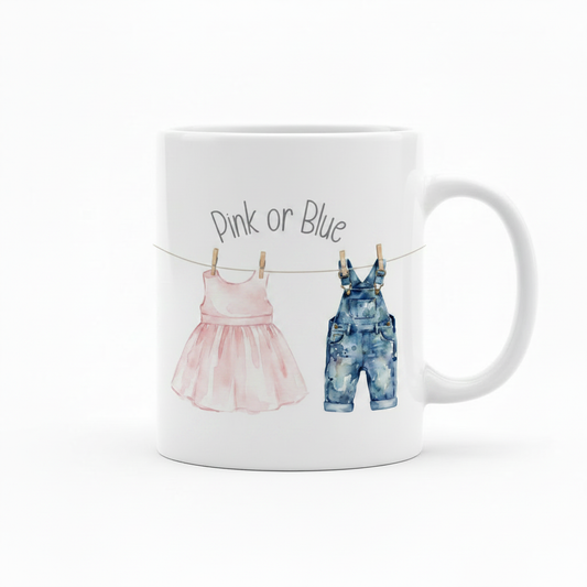 Gender Reveal – Pink or Blue Washing Line Mug