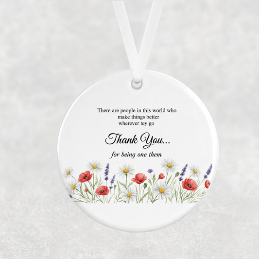 Personalised Thank You Hanging Ornament – Wildflower Gift for Someone Special