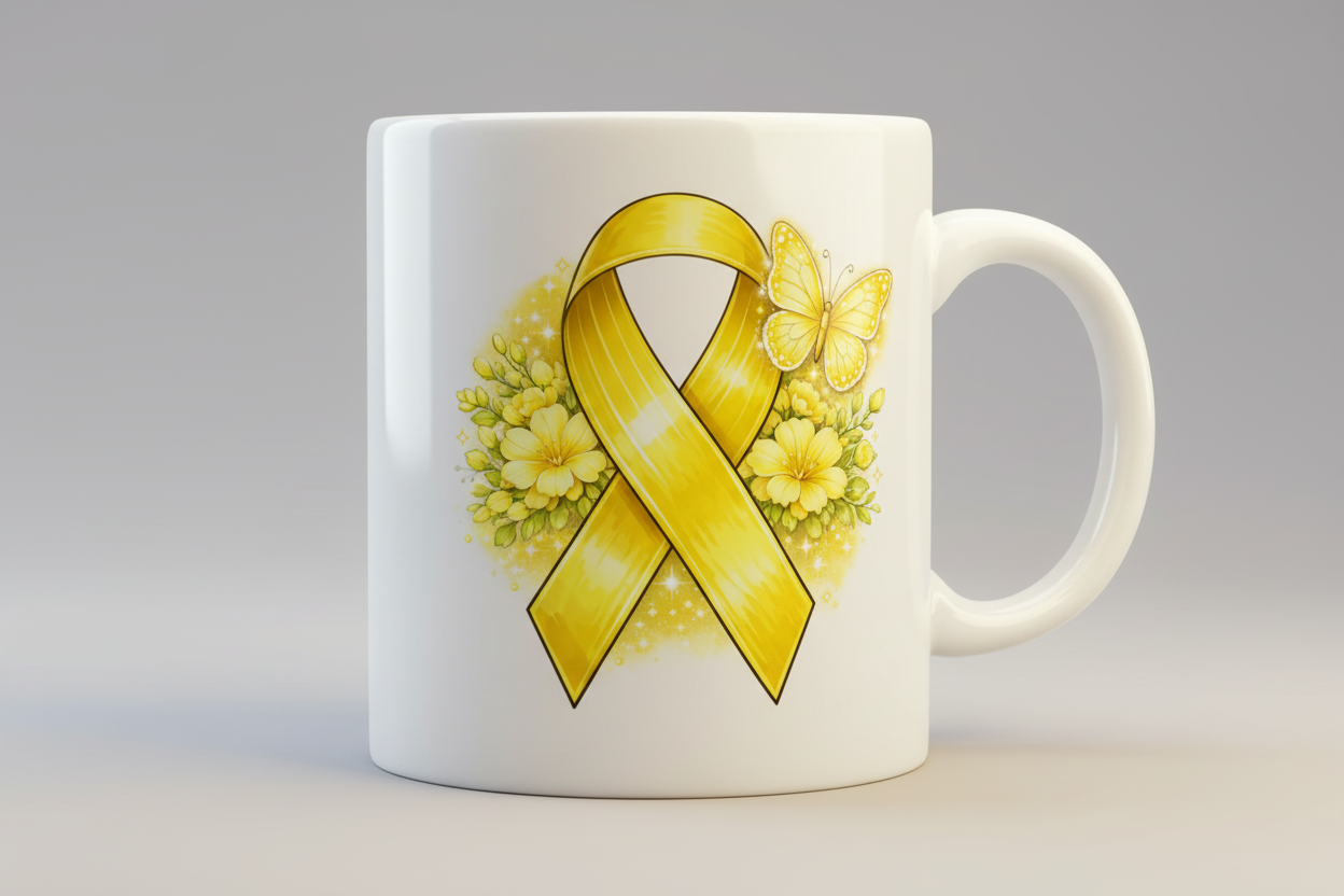 Yellow Ribbon Butterfly Mug – Meaningful Gift
