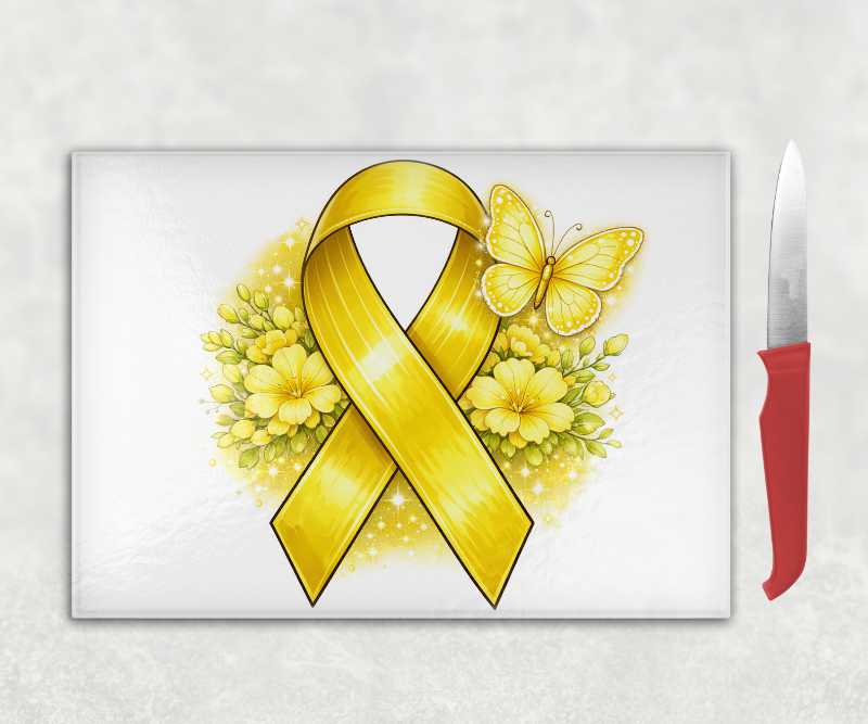 Yellow Ribbon Butterfly Chopping Board – Meaningful Gift