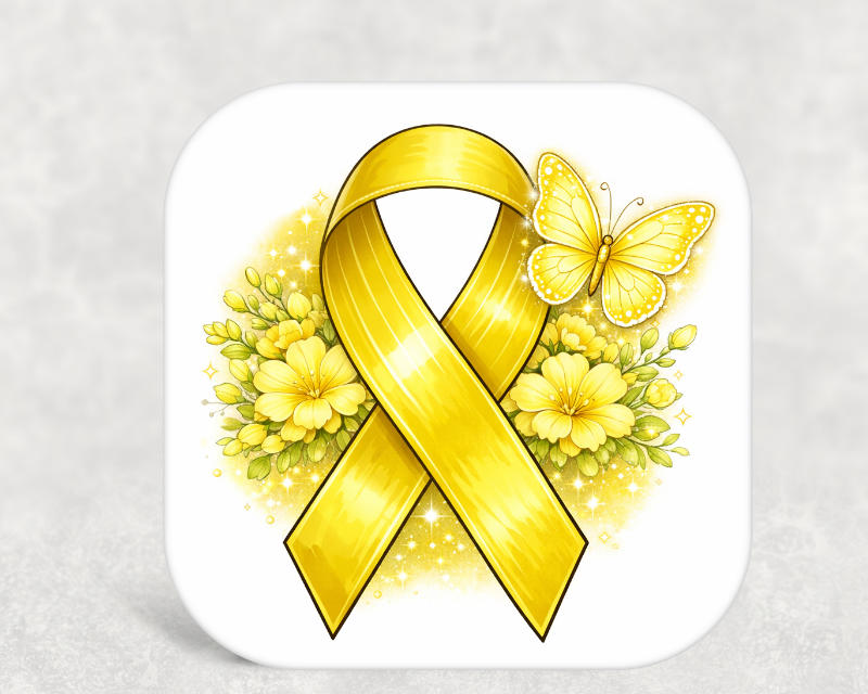 Yellow Ribbon Butterfly Coaster – Meaningful Gift