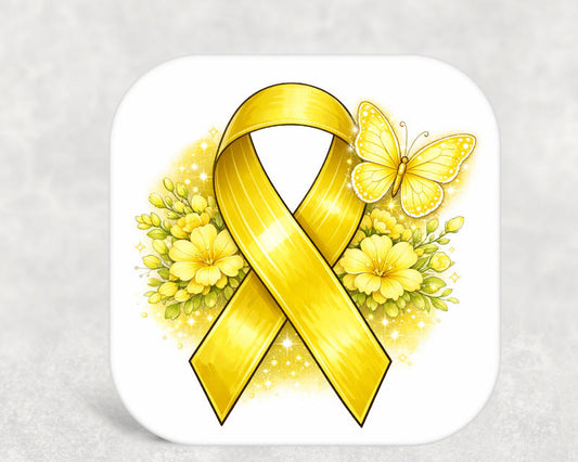 Yellow Ribbon Butterfly Coaster – Meaningful Gift